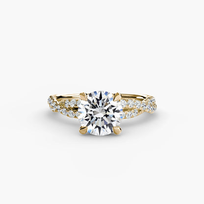Monica Twisted Pavé Solitaire Ring