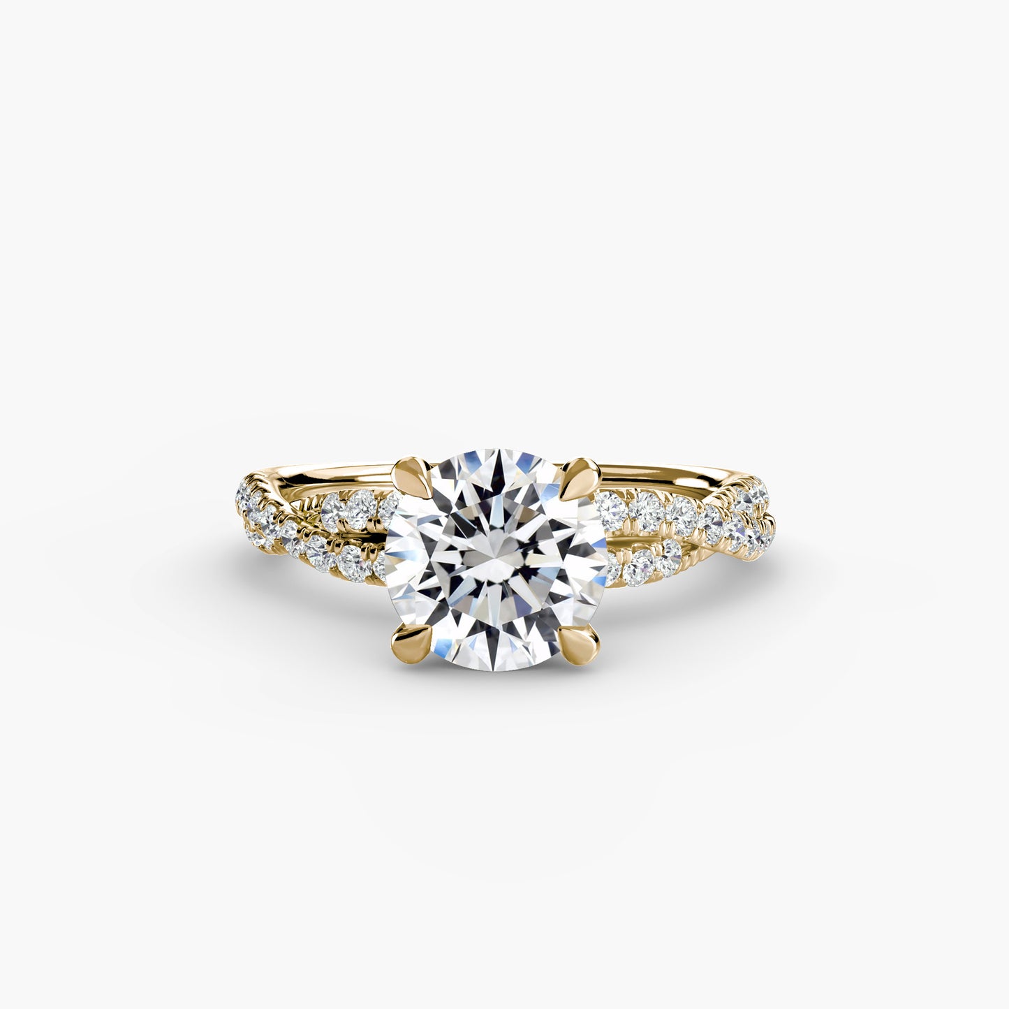 Monica Twisted Pavé Solitaire Ring