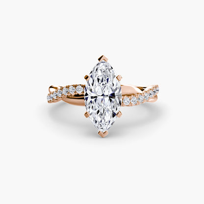 Persephone Twisted Diamond Pavé Ring