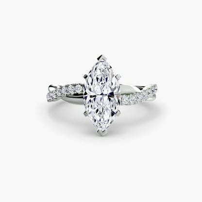 Persephone Twisted Diamond Pavé Ring