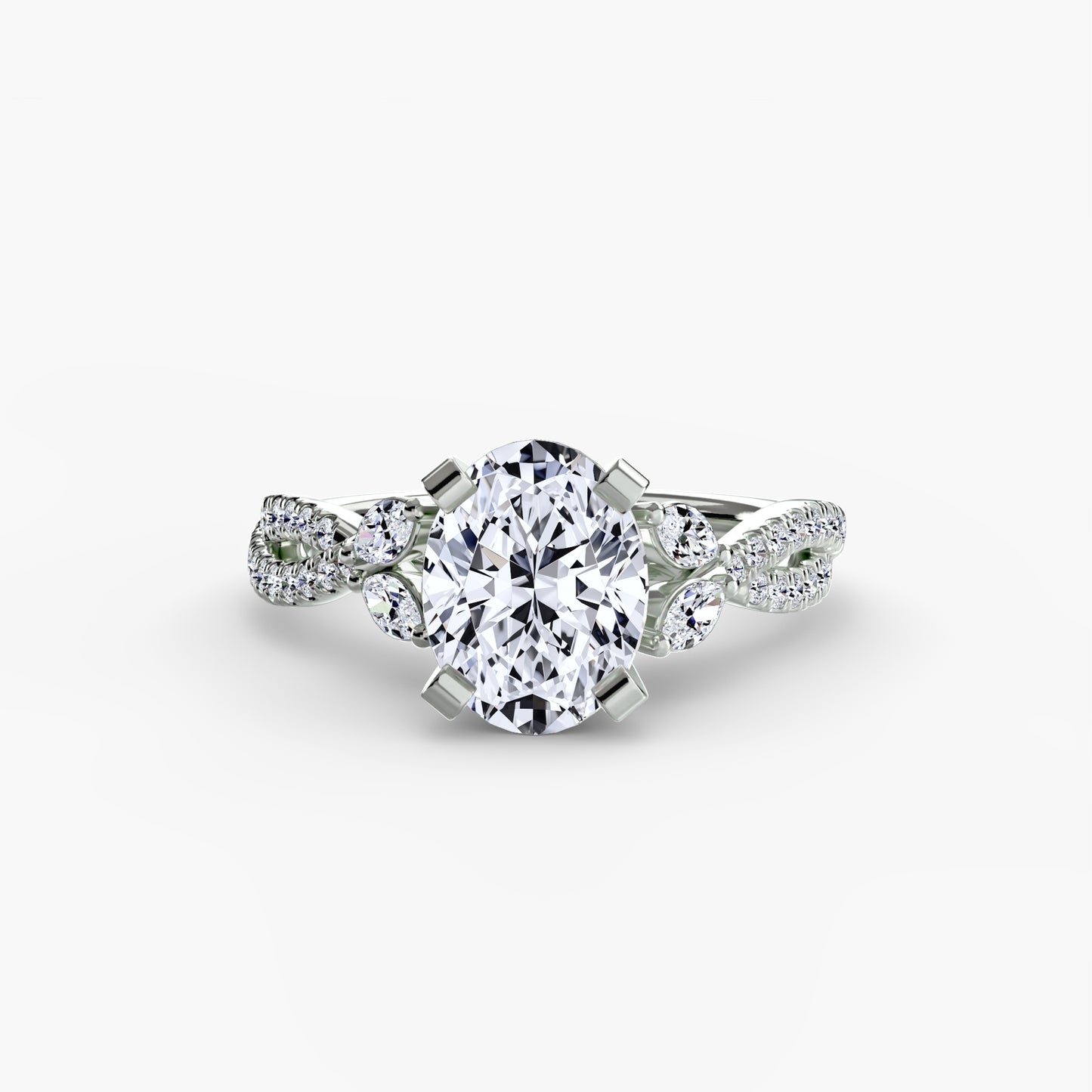 Evelyn Eternity Twist Pavé Engagement Ring