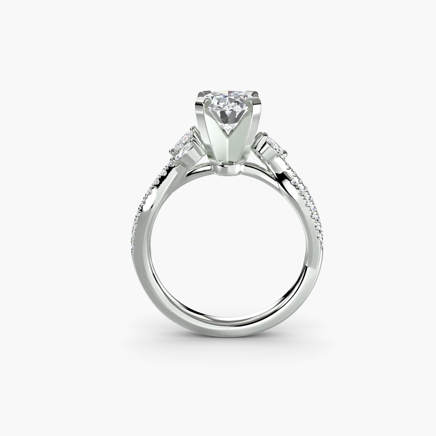 Evelyn Eternity Twist Pavé Engagement Ring
