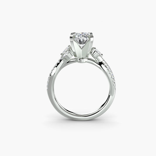 Evelyn Eternity Twist Pavé Engagement Ring