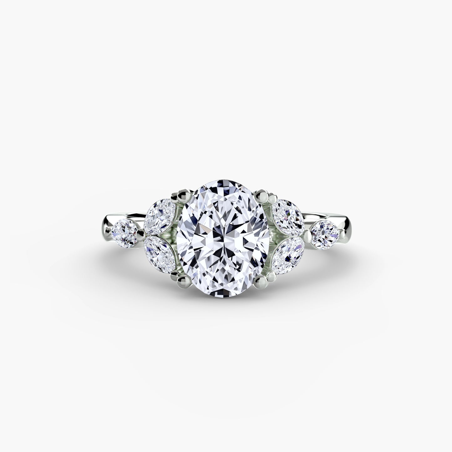 Clementine Diamond Accented Engagement Ring
