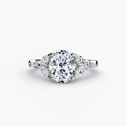 Clementine Diamond Accented Engagement Ring