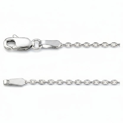White Gold 1.4mm Cable Link Chain