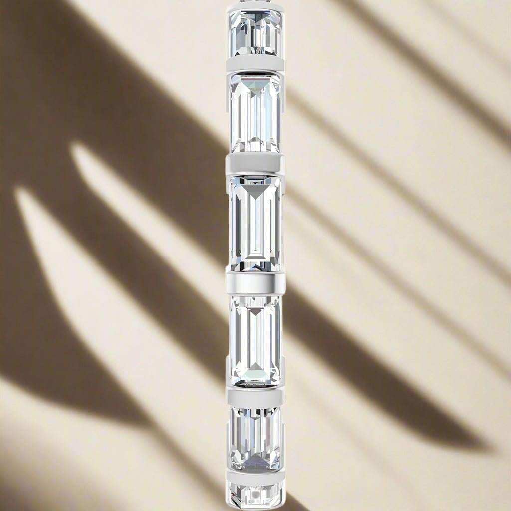 White Gold Baguette Lab Grown Diamond Wedding Band