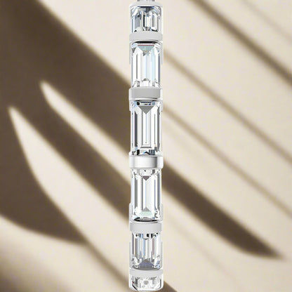 White Gold Baguette Lab Grown Diamond Wedding Band