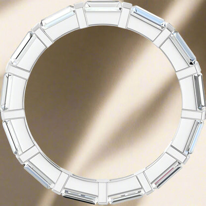 White Gold Baguette Lab Grown Diamond Wedding Band