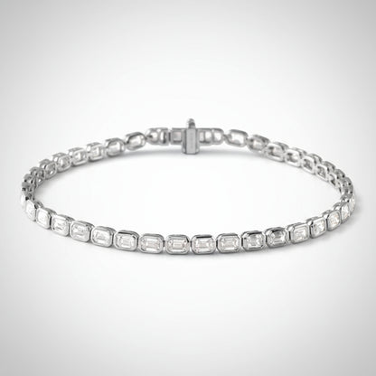 Diamond bracelet with clear stones on a white background
