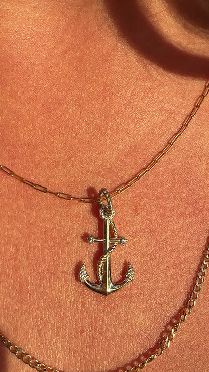 Diamond Anchor Pendant
