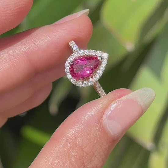Pink Tourmaline and Diamond Ring