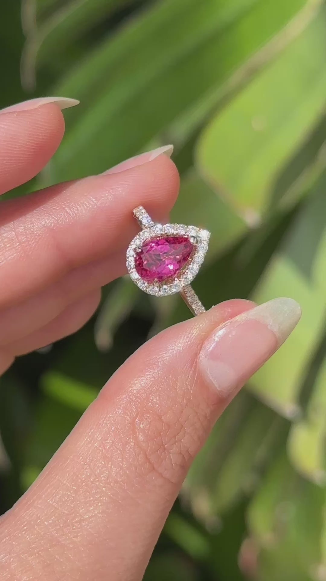 Pink Tourmaline and Diamond Ring
