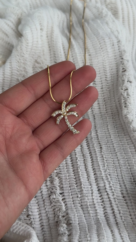 Diamond Palm Tree Necklace