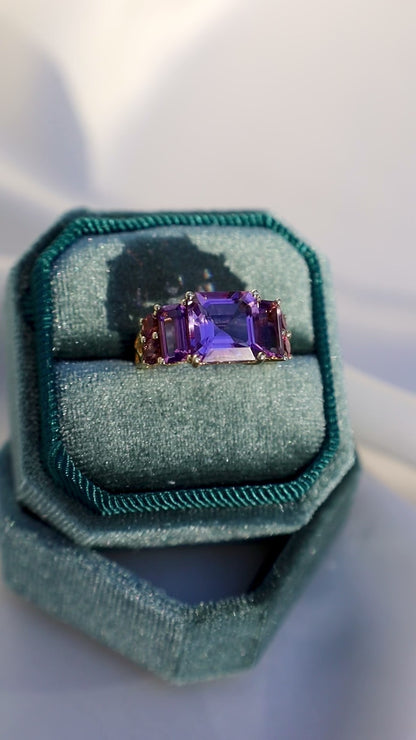 Amethyst & Tourmaline Ring