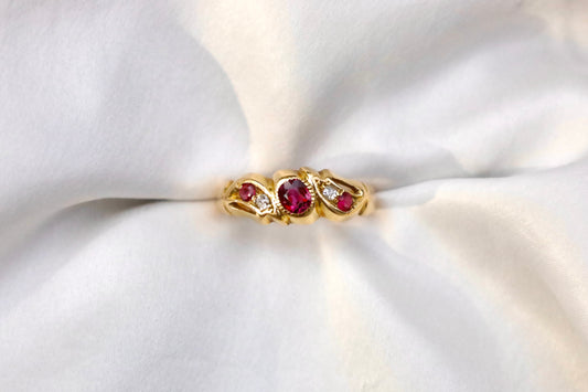 Vintage Edwardian Ruby and Diamond Ring
