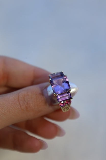 Amethyst & Tourmaline Ring