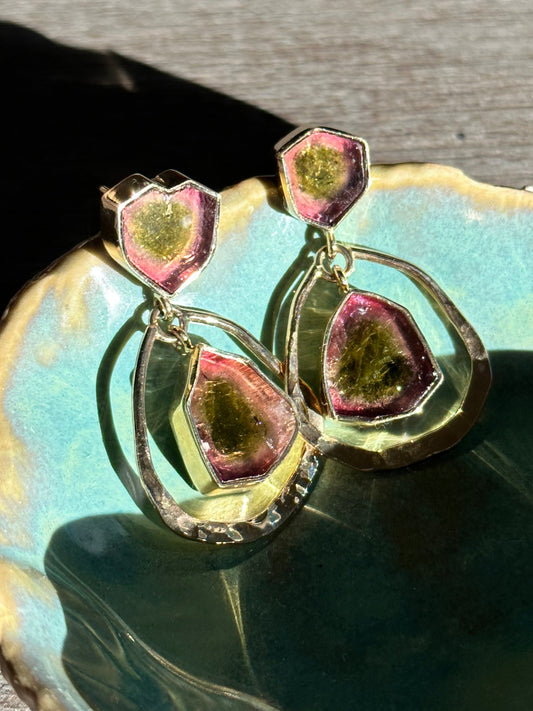 Tourmaline Earrings Watermelon