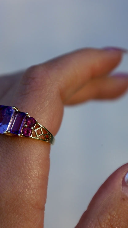 Amethyst & Tourmaline Ring